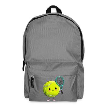 Kuschel Tennisball mit Schläger - Rucksack - Mittelgrau - Vorne