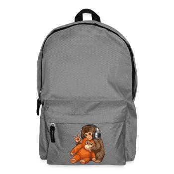 Monkey Punch Affe Musik hören  - Rucksack - Mittelgrau - Vorne
