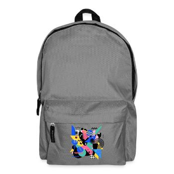 Memphis Style Pattern Retro 80s Geometry Abstract - Backpack - elephant grey - Front