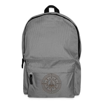 Outdoor Kompass Lagerfeuer Camping Natur Wandern - Rucksack - Mittelgrau - Vorne