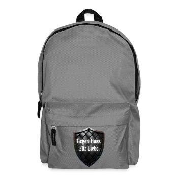 Gegen Hass Für Liebe Schild Statement - Rucksack - Mittelgrau - Vorne