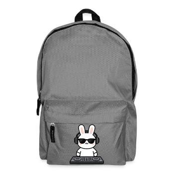 Hase Kaninchen als Dj am Mischpult - Rucksack - Mittelgrau - Vorne