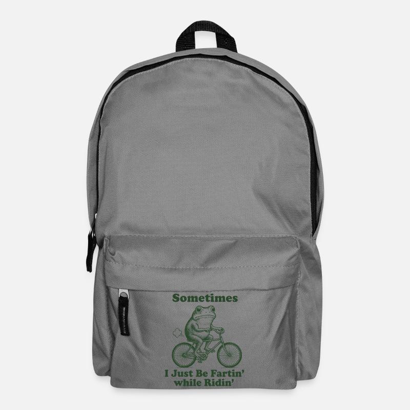 Frosch Radfahrer Spruch Shirt - Rucksack - Mittelgrau