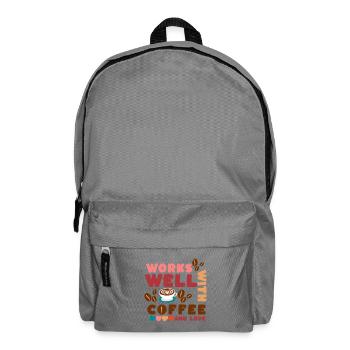 Works well with coffee and love - Backpack - elephant grey - Front