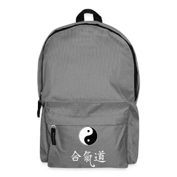 YinYang Tao avec lettres Aïkido - Sac à dos - gris éléphant - Devant