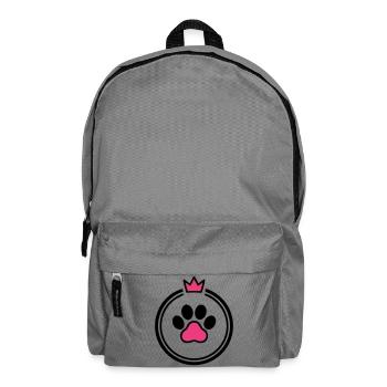 Maman de chien Patte de Cœur Couronne Os de chien - Sac à dos - gris éléphant - Devant