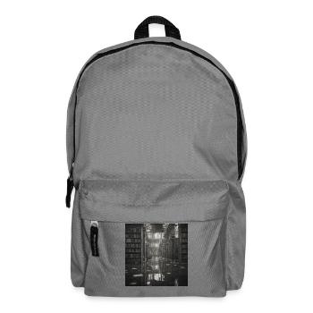 Bibliothèque Lost Place Art Noir Blanc Héron - Sac à dos - gris éléphant - Devant