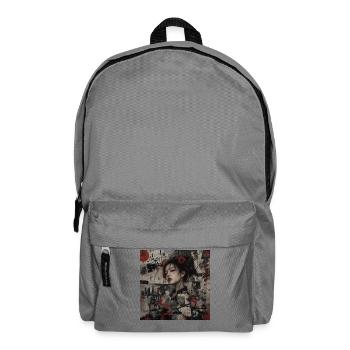 Japanische Kunst Collage Street Art Motiv - Rucksack - Mittelgrau - Vorne