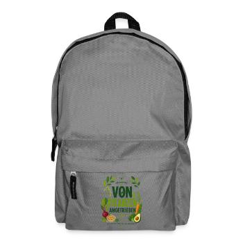 Von Pflanzen angetrieben - Veganes T-Shirt  - Rucksack - Mittelgrau - Vorne