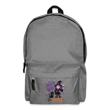 Witch Way to Wine - Hexen T-Shirt - Rucksack - Mittelgrau - Vorne