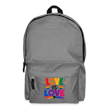 Love Is Love LGBTQ Statement Regenbogen Motiv CSD - Rucksack - Mittelgrau - Vorne