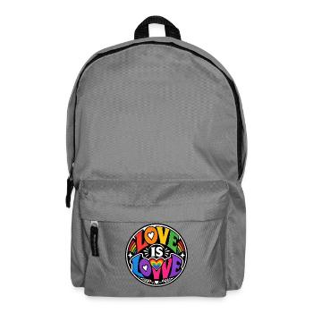 Love Is Love Regenbogen Statement Retro CSD - Rucksack - Mittelgrau - Vorne