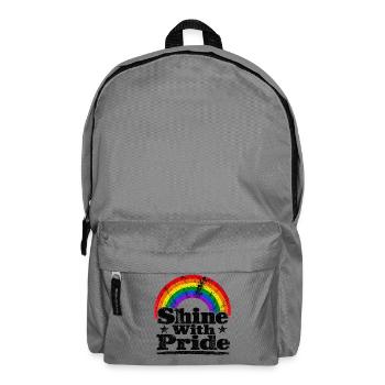 Shine With Pride Rainbow Vintage Shirt Sticker - Backpack - elephant grey - Front