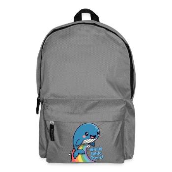 Rainbow Whale Hello There - Backpack - elephant grey - Front