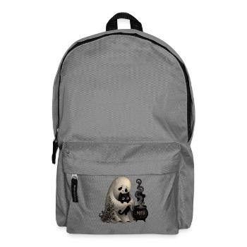 Ghost Cat Cauldron MEH T-Shirt Halloween - Backpack - elephant grey - Front