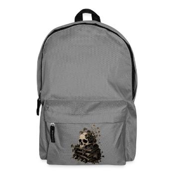 Crâne sur les livres T-shirt Dark Academia Goth - Sac à dos - gris éléphant - Devant