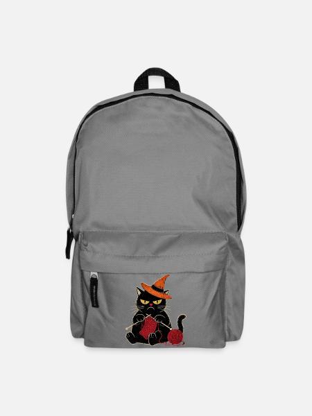 Halloween grumpy Katze für Katzenliebhaber - Rucksack - Mittelgrau