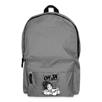 Coffee Oh Yes Cartoon - Backpack - elephant grey - Front