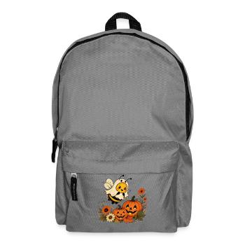 Halloween Bee as a Ghost with Pumpkin T-Shirt - Backpack - elephant grey - Front