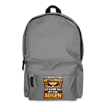 Augen statt Mittelfinger Spruch - Rucksack - Mittelgrau - Vorne