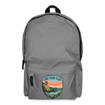 Vintage Cliff and Ocean Motivationspatch - Rucksack - Mittelgrau - Vorne