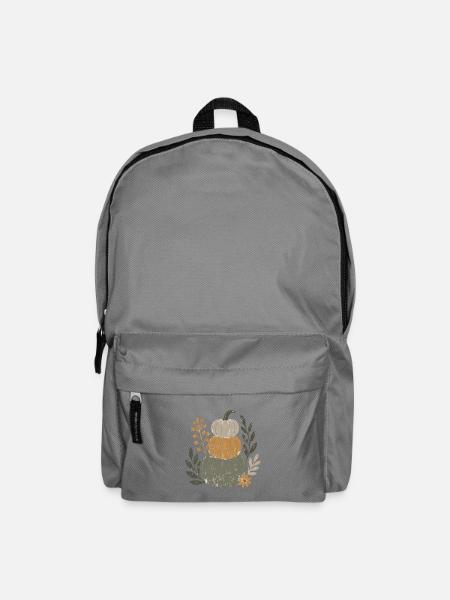 Herbst Kürbis & Blumen – Retro Autumn - Rucksack - Mittelgrau