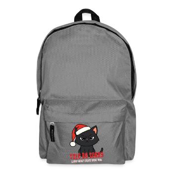 Weihnachtskatze Weihnachtsmütze Weihnachtsmütze Sei entschuldigt Stille Nacht - Rucksack - Mittelgrau - Vorne