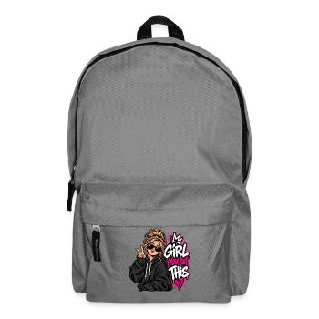 Du schaffst das Girl Power - Rucksack - Mittelgrau - Vorne
