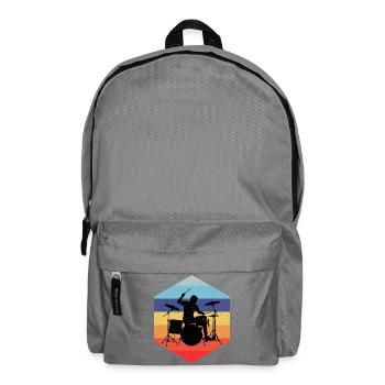 Geschenkidee für den Drummer mit Schlagzeugspielen - Rucksack - Mittelgrau - Vorne