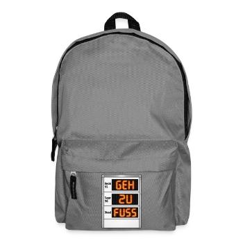 Lustiges Tankstellen Schild - Rucksack - Mittelgrau - Vorne