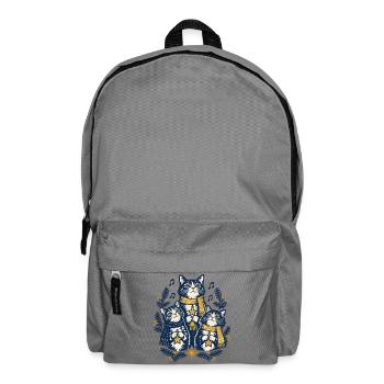 Weihnachtskatzen Singen Chor Katzenliebhaber Stern - Rucksack - Mittelgrau - Vorne