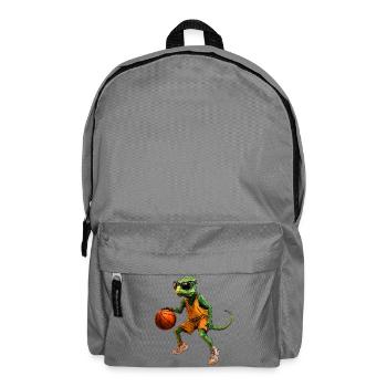 Basketball-Echse im Orange-Trikot - Rucksack - Mittelgrau - Vorne