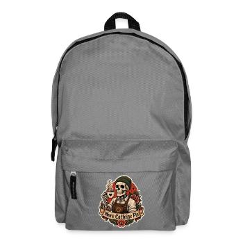 More Caffeine Pls Kaffee Skelett - Rucksack - Mittelgrau - Vorne