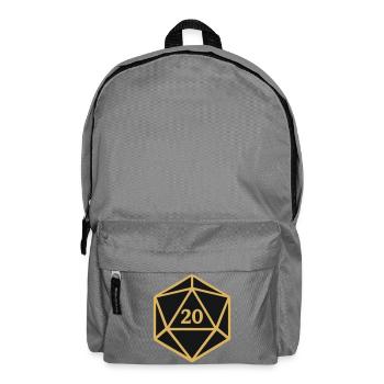 D20 Wuerfel Rollenspiel Icon - Rucksack - Mittelgrau - Vorne