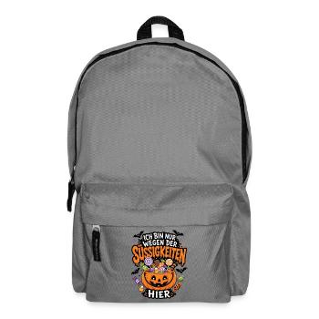 Ich bin nur wegen der Süßigkeiten hier Halloween - Rucksack - Mittelgrau - Vorne