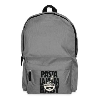 Pasta La Vista Baby – Spaghetti mit Sonnenbrille - Rucksack - Mittelgrau - Vorne