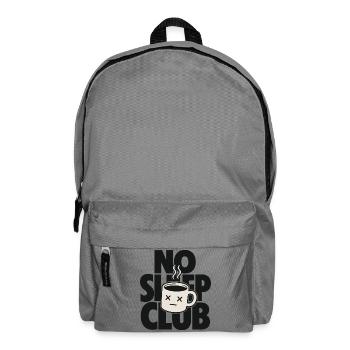 No Sleep Club – Müde Kaffeetasse - Rucksack - Mittelgrau - Vorne