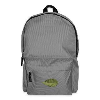 Leaf Structure Olive Green Pattern - Backpack - elephant grey - Front