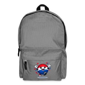Niederländische Flagge im Fußball - Rucksack - Mittelgrau - Vorne