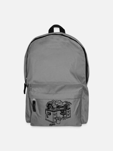 Schreibtisch - Rucksack - Mittelgrau