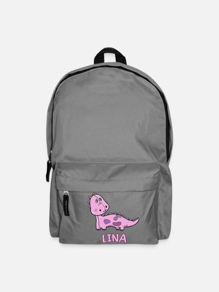Dinosaurier lustig Kind Lina Geschenk Geburtstag K - Rucksack - Mittelgrau