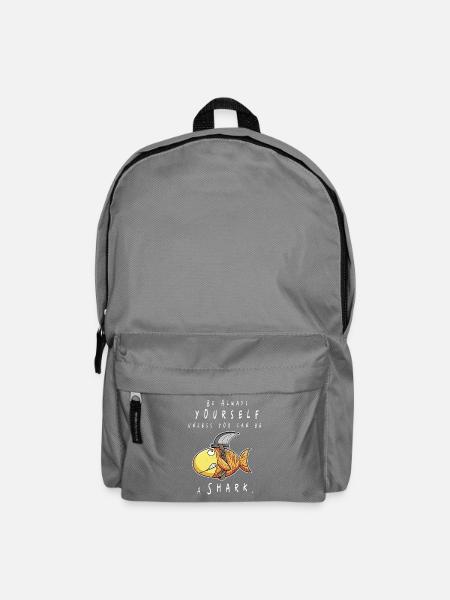 Be Yourself Goldfisch Hai I Fisch Funshirt Comic - Rucksack - Mittelgrau