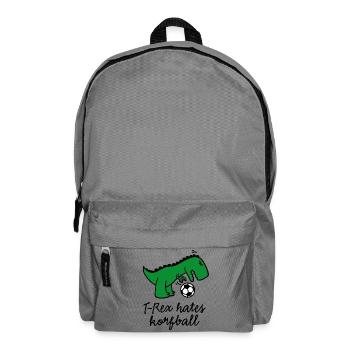 T-Rex hates korfball ball funny dinosaur cartoon - Rucksack - Mittelgrau - Vorne