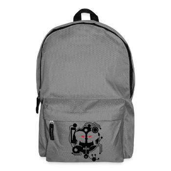 Cyber Love circuit with two cyborgs - Backpack - elephant grey - Front