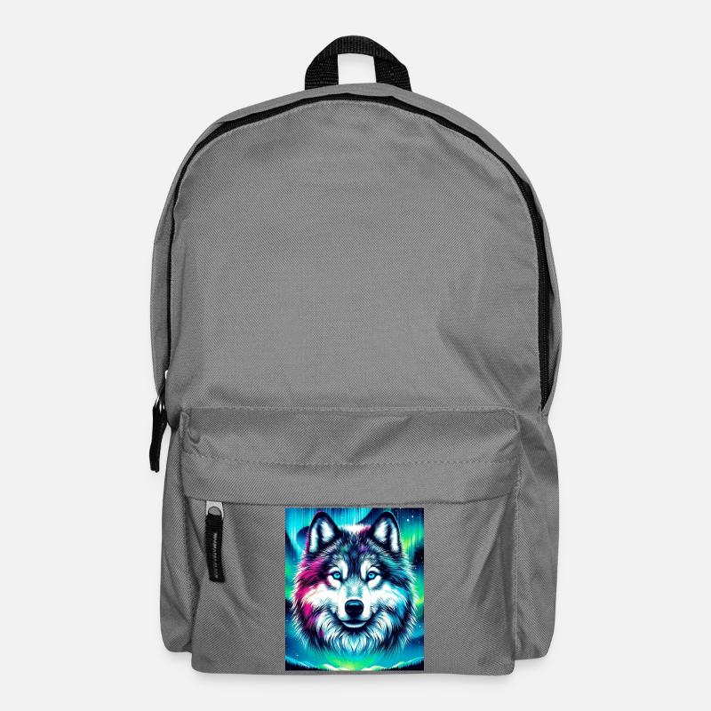 Wolf Husky Hund - Rucksack - Mittelgrau