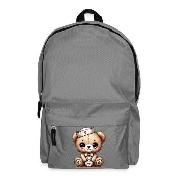 Bezaubernder Teddybär als Krankenschwester - Rucksack - Mittelgrau - Vorne