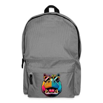 Hippopotamus with Sunglasses - Backpack - elephant grey - Front