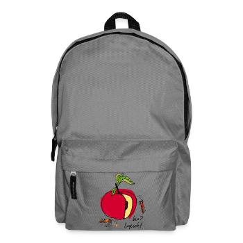 Bio, Apfel mit Ameisen - Rucksack - Mittelgrau - Vorne