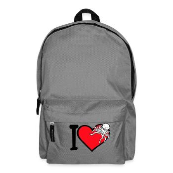 Ich liebe Oktopus Herz I Love Herz Symbol Logo süß - Rucksack - Mittelgrau - Vorne
