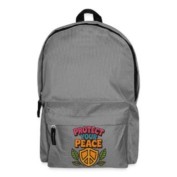 Protect Your Peace Peace Sign Illustration - Backpack - elephant grey - Front